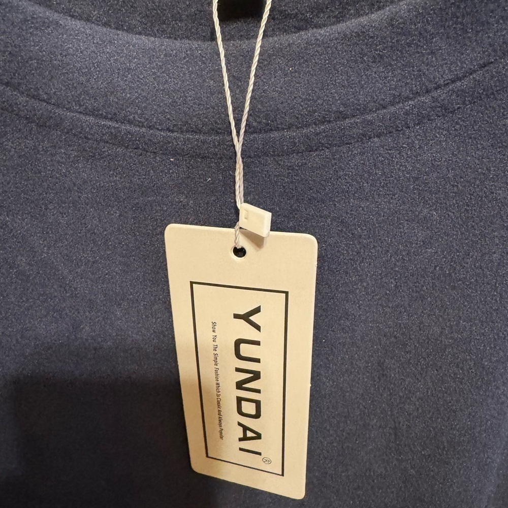 Yundai Navy Long Sleeve Navy Blue Crew Neck Sweatshirt Sz M - Picture 4 of 9